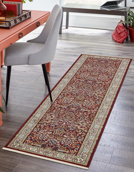 Persian Elegance Collection Area Rug -  Kerman (Burgundy)