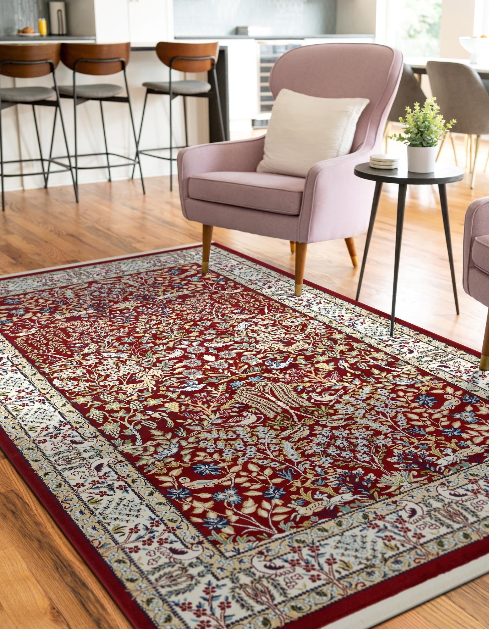 Persian Elegance Collection Area Rug -  Kerman (Burgundy)