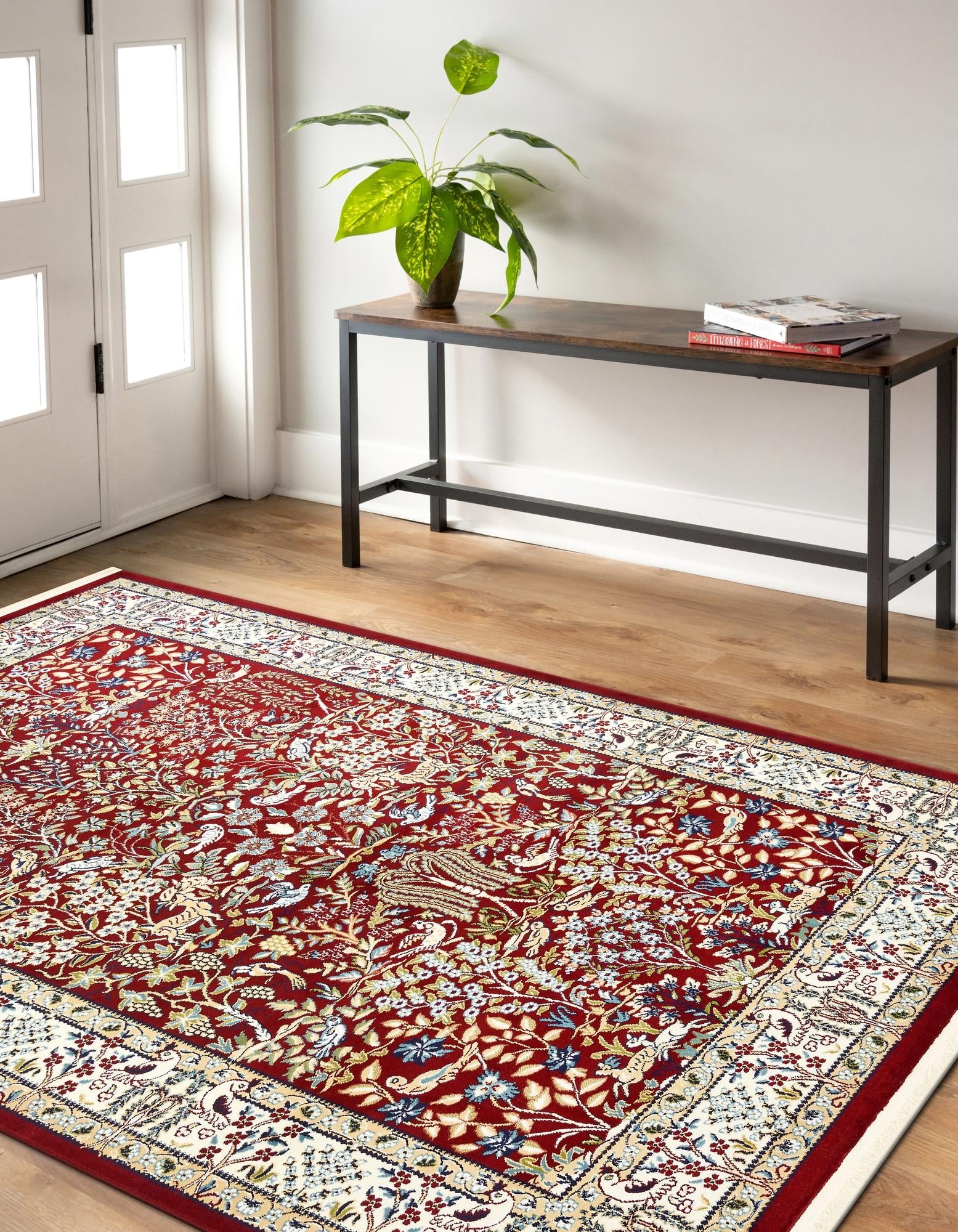 Persian Elegance Collection Area Rug -  Kerman (Burgundy)