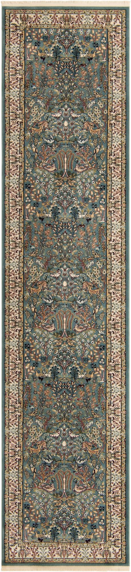 Persian Elegance Collection Area Rug -  Kerman (Blue) Runner Blue  lifestyle 7