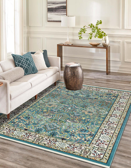 Persian Elegance Collection Area Rug -  Kerman (Blue)