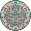 Persian Elegance Collection Area Rug -  Kerman (Blue) Round Blue  lifestyle 8