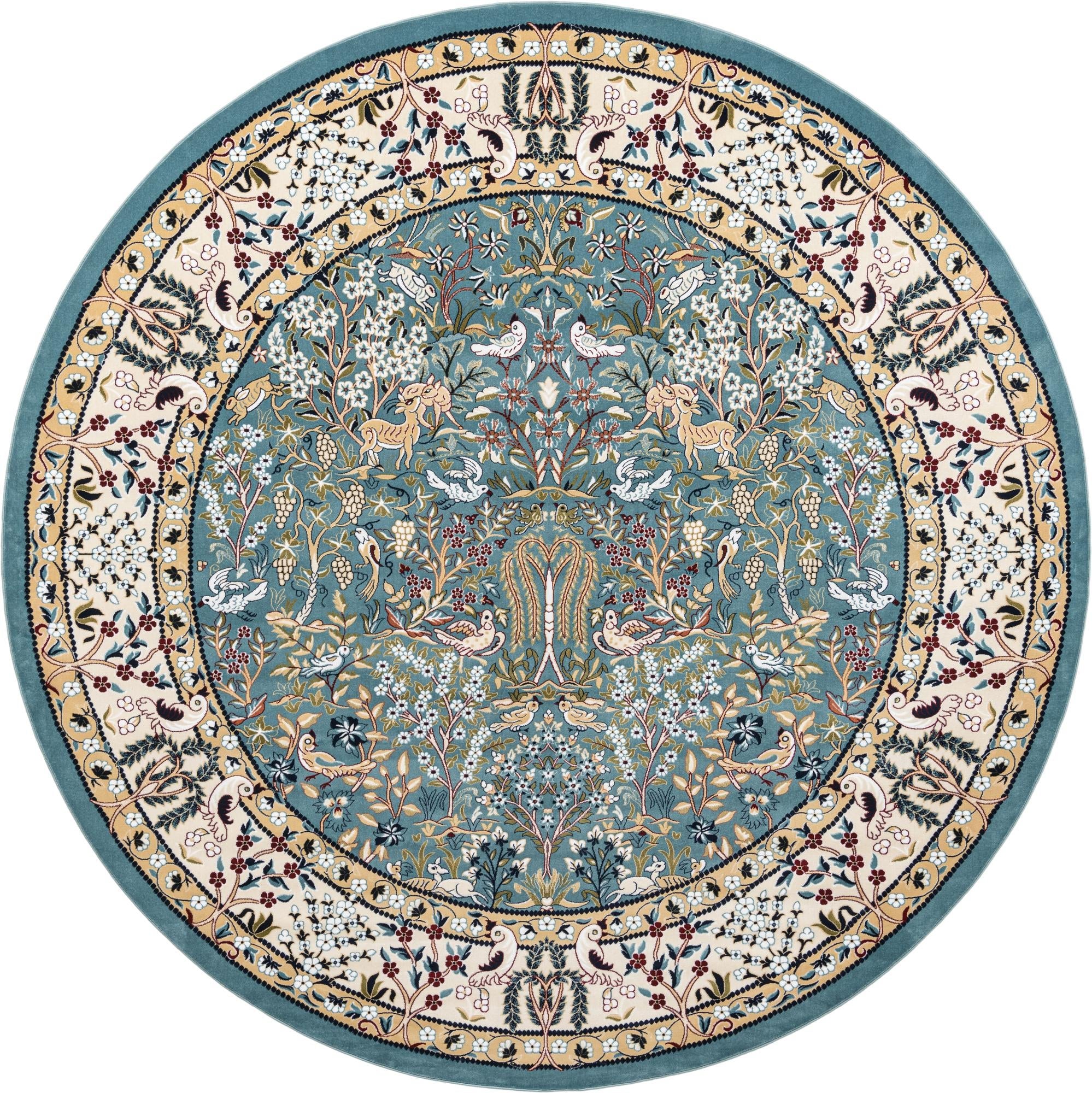 Persian Elegance Collection Area Rug -  Kerman (Blue)