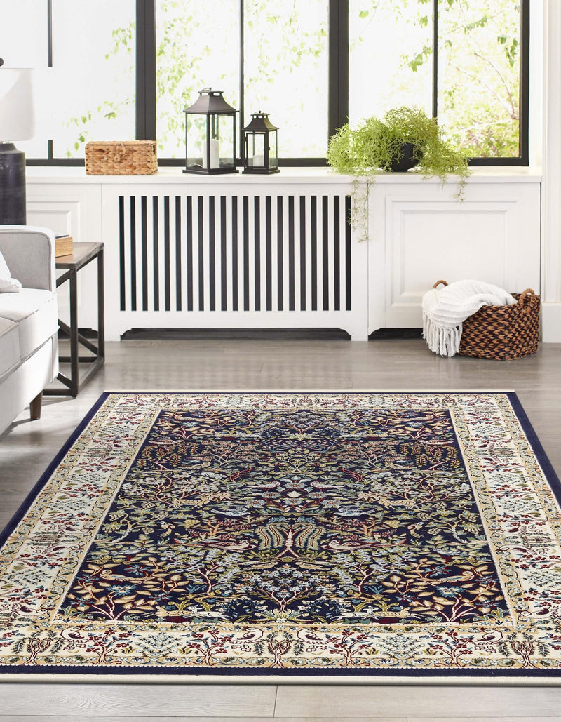 Persian Elegance Collection Area Rug -  Kerman (Navy Blue) Rectangle Navy Blue  lifestyle 4