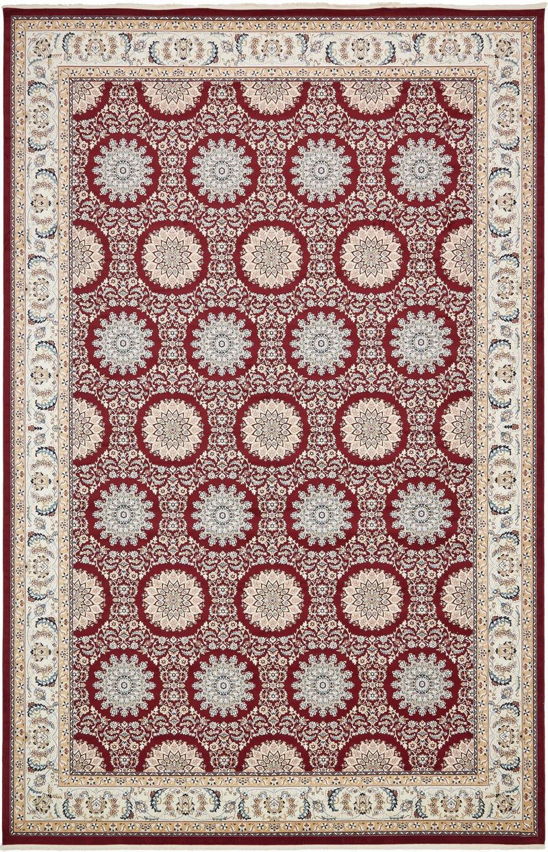 Persian Elegance Collection Area Rug -  Mashhad Rectangle Burgundy  lifestyle 2