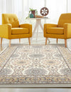 Persian Elegance Collection Area Rug -  Mashhad Rectangle Ivory  lifestyle 19