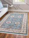 Persian Elegance Collection Area Rug -  Mashhad Rectangle Blue  lifestyle 5