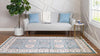 Persian Elegance Collection Area Rug -  Mashhad Rectangle Blue  lifestyle 9