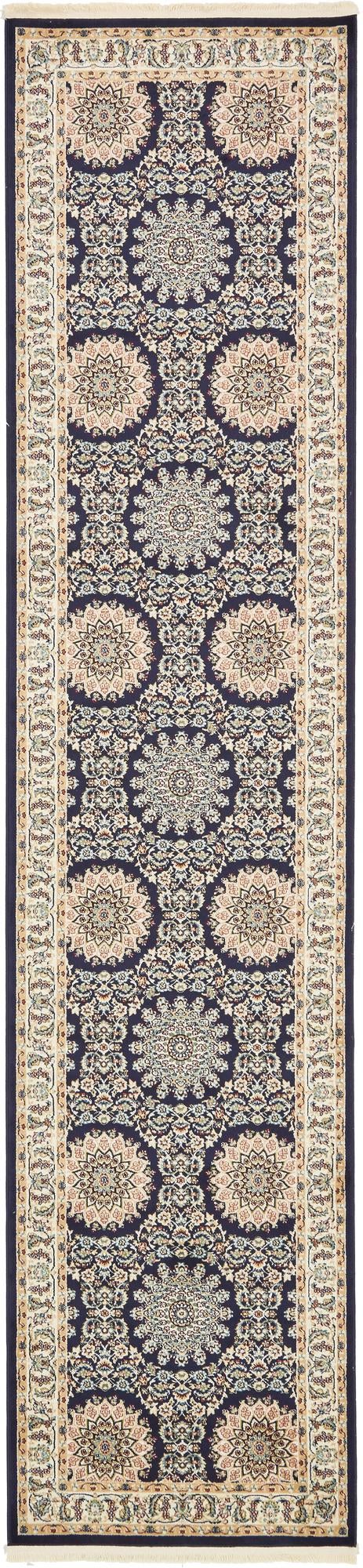 Persian Elegance Collection Area Rug -  Mashhad Runner Navy Blue  lifestyle 22