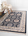 Persian Elegance Collection Area Rug -  Mashhad Rectangle Navy Blue  lifestyle 4