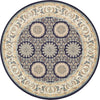 Persian Elegance Collection Area Rug -  Mashhad Round Navy Blue  lifestyle 23