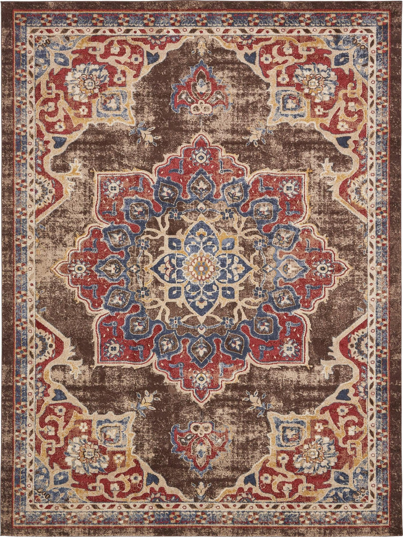 Eden Oasis Collection Area Rug -  Tranquility (Chocolate Brown) Rectangle Chocolate Brown Main