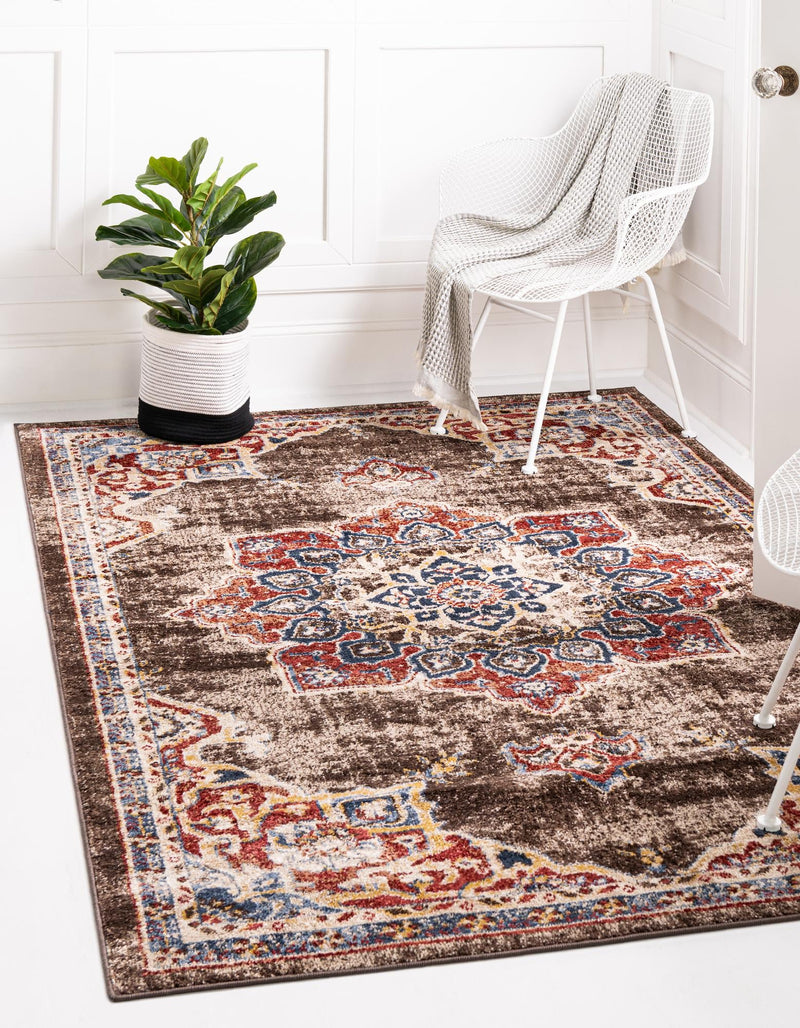 Eden Oasis Collection Area Rug -  Tranquility (Chocolate Brown) Rectangle Chocolate Brown  lifestyle 2