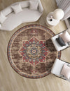 Eden Oasis Collection Area Rug -  Tranquility (Chocolate Brown) Round Chocolate Brown  lifestyle 43