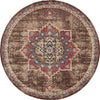 Eden Oasis Collection Area Rug -  Tranquility (Chocolate Brown) Round Chocolate Brown  lifestyle 16