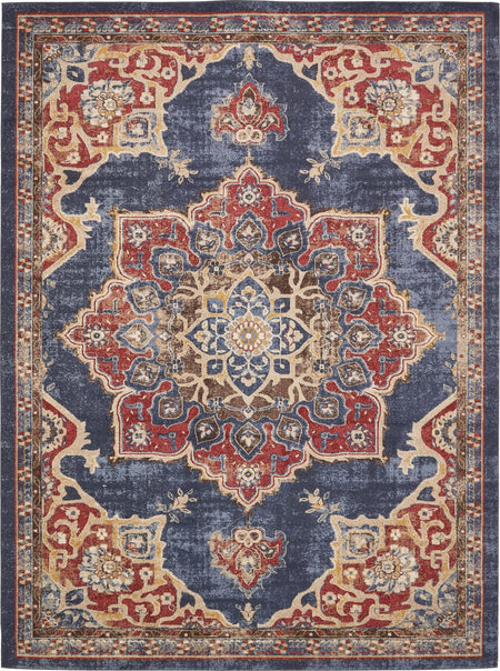 Eden Oasis Collection Area Rug -  Tranquility (Dark Blue)