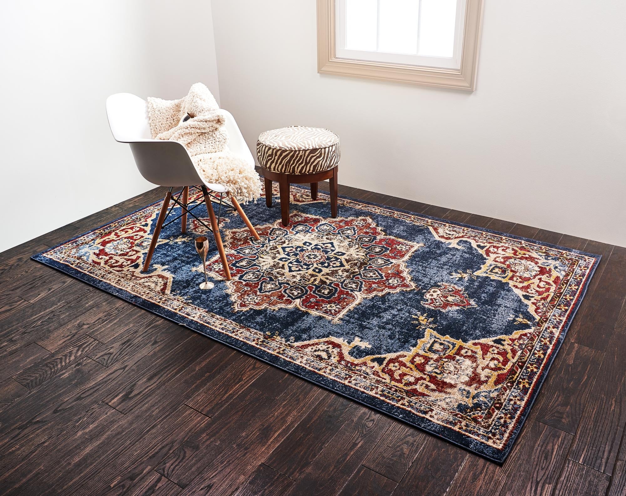 Eden Oasis Collection Area Rug -  Tranquility (Dark Blue)