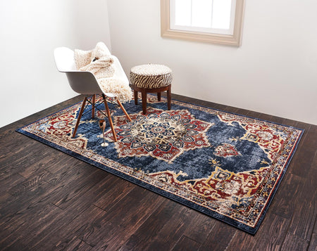 Eden Oasis Collection Area Rug -  Tranquility (Dark Blue)