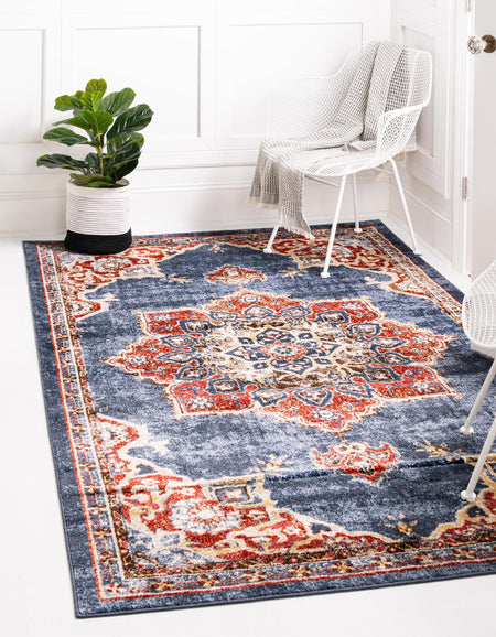 Eden Oasis Collection Area Rug -  Tranquility (Dark Blue)