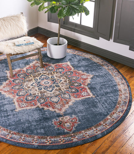 Eden Oasis Collection Area Rug -  Tranquility (Dark Blue)