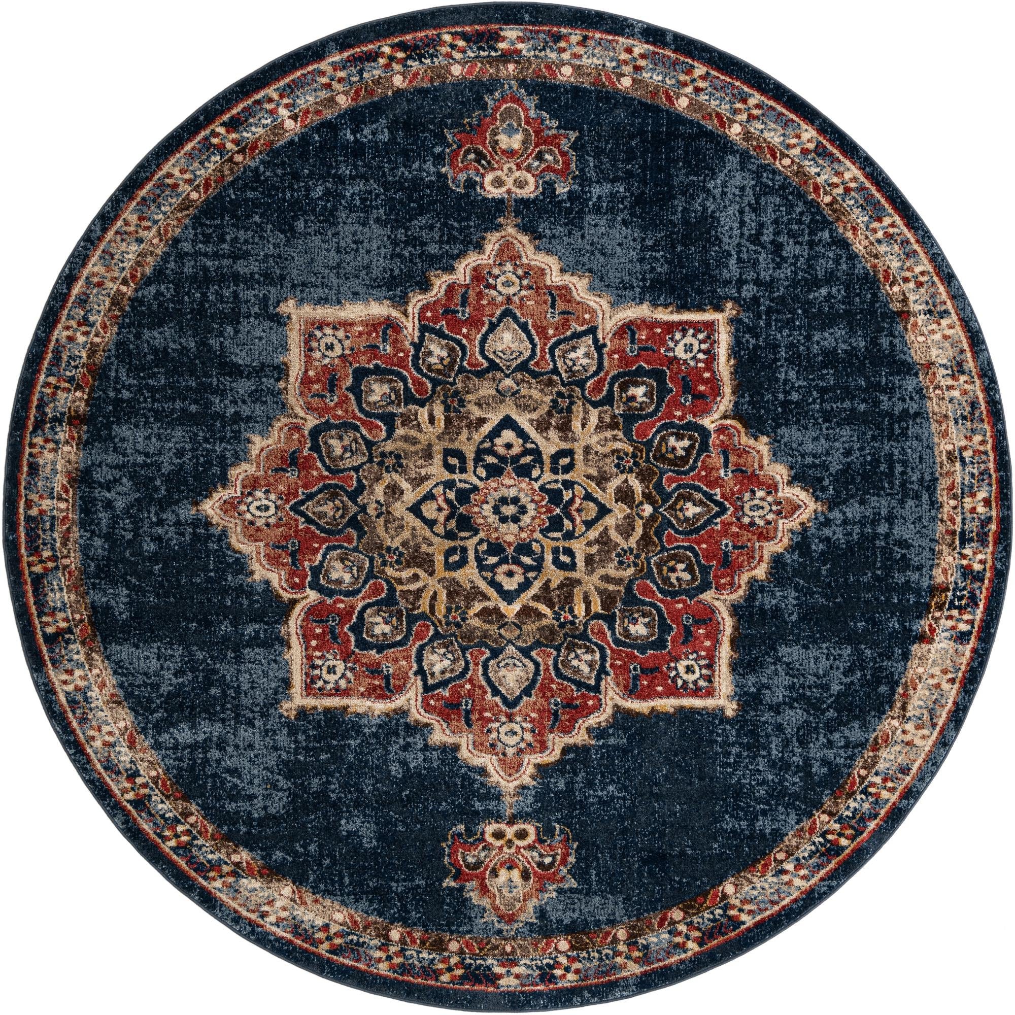 Eden Oasis Collection Area Rug -  Tranquility (Dark Blue)