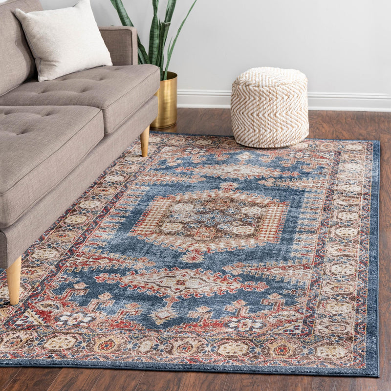 Eden Oasis Collection Area Rug -  Refuge (Blue) Rectangle Blue  lifestyle 16