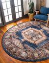 Eden Oasis Collection Area Rug -  Refuge (Blue) Round Blue  lifestyle 23