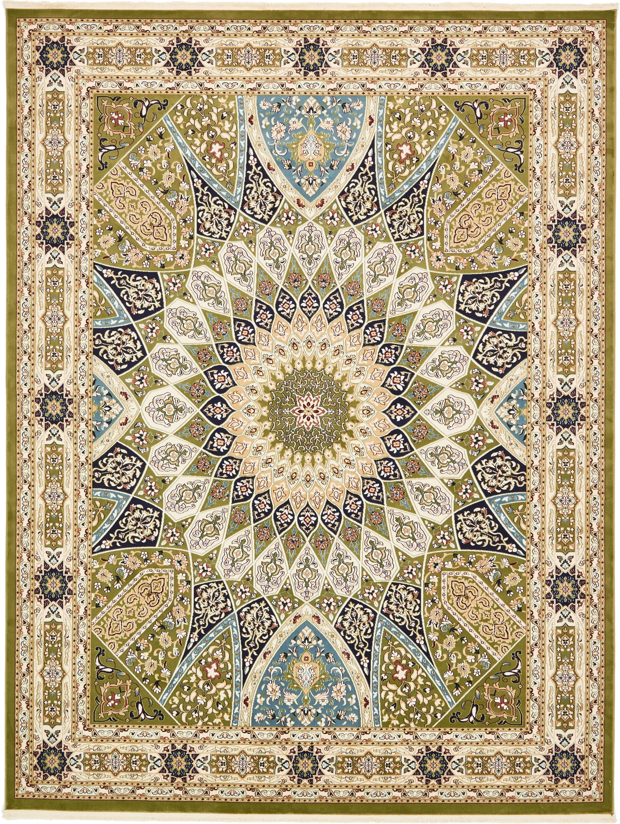 Persian Elegance Collection Area Rug -  Hamedan (Green)