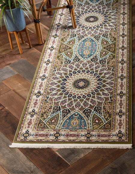 Persian Elegance Collection Area Rug -  Hamedan (Green)