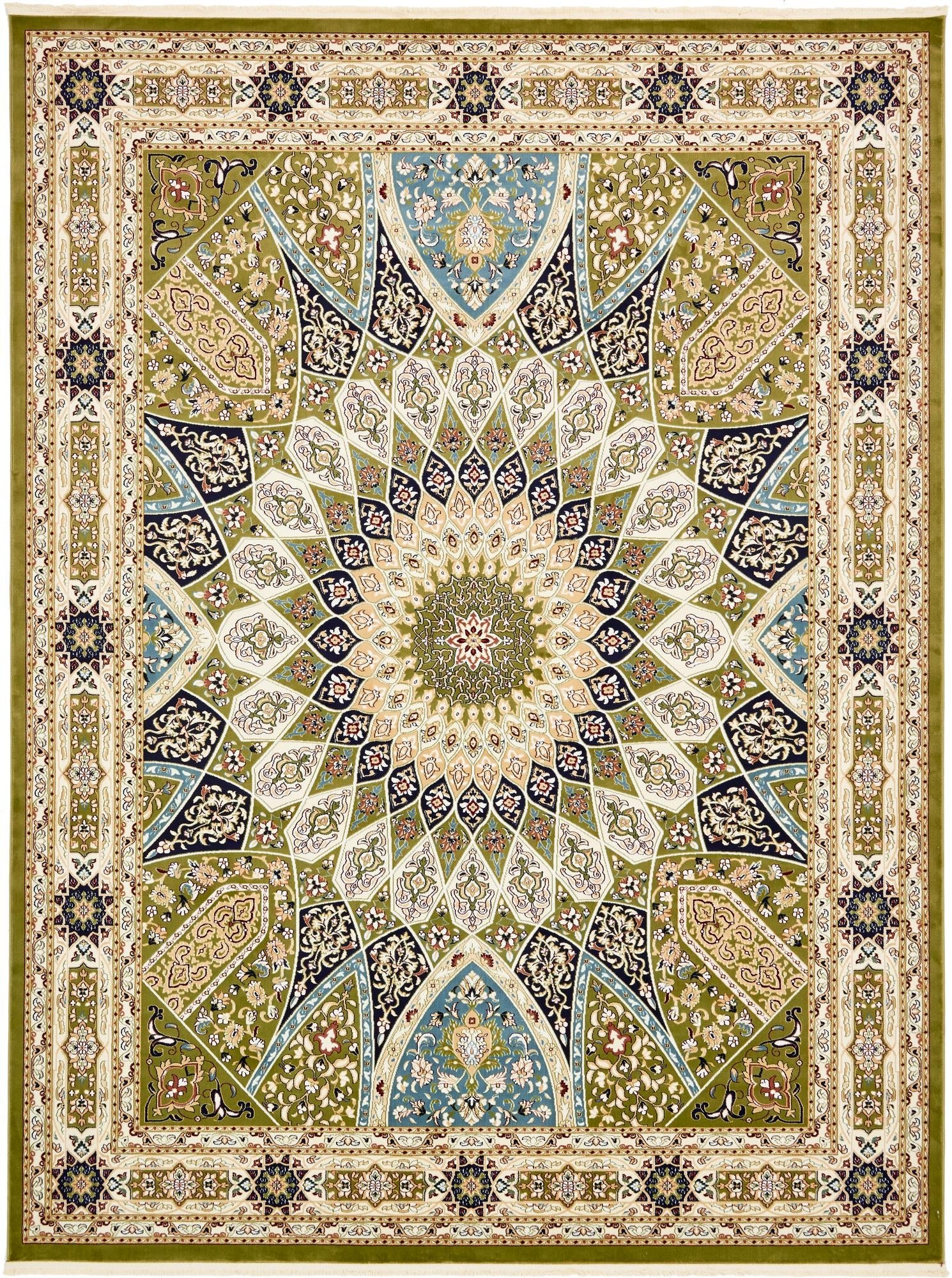 Persian Elegance Collection Area Rug -  Hamedan (Green)