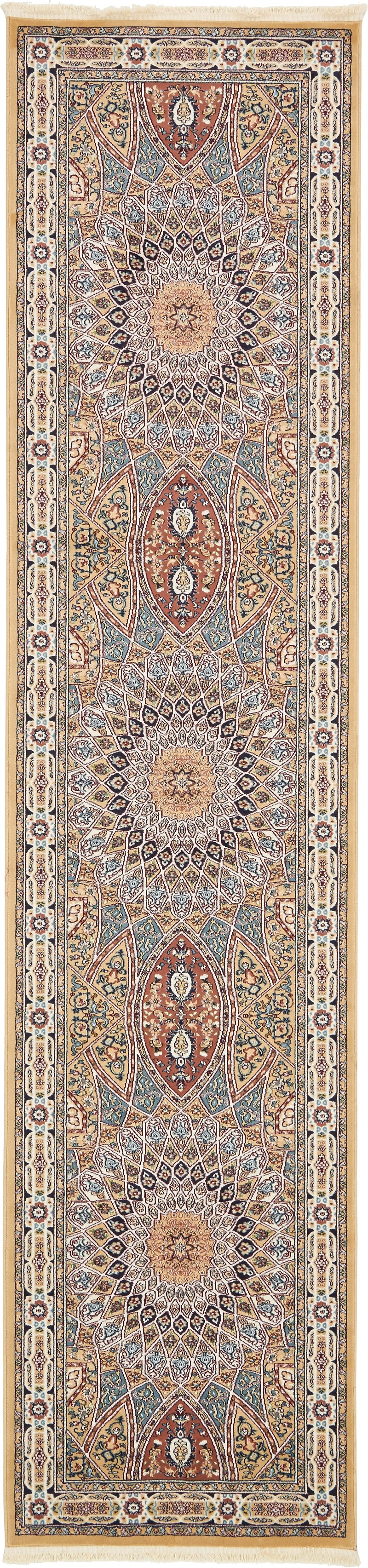 Persian Elegance Collection Area Rug -  Hamedan (Beige) Runner Beige  lifestyle 3