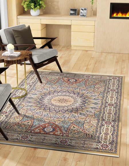 Persian Elegance Collection Area Rug -  Hamedan (Beige)