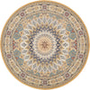 Persian Elegance Collection Area Rug -  Hamedan (Beige) Round Beige  lifestyle 2