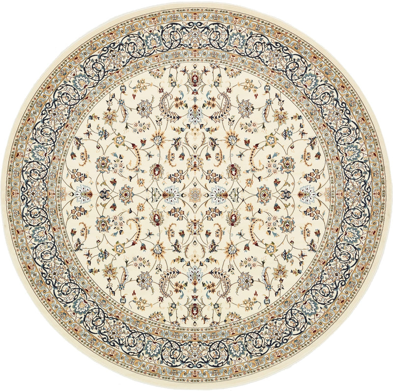 Persian Elegance Collection Area Rug -  Ardabil Round Ivory  lifestyle 29