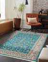 Persian Elegance Collection Area Rug -  Ardabil Rectangle Blue  lifestyle 57