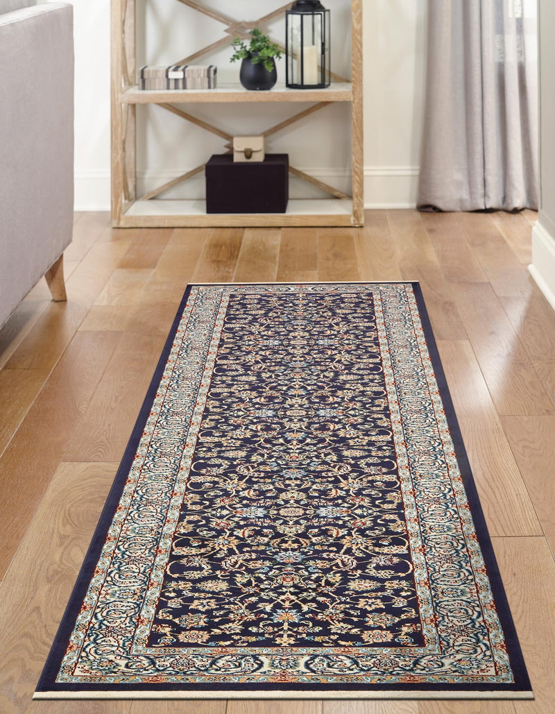 Persian Elegance Collection Area Rug -  Ardabil Runner Navy Blue  lifestyle 129