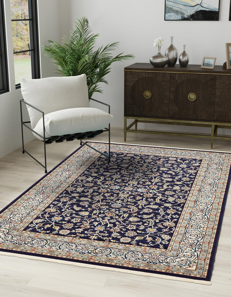 Persian Elegance Collection Area Rug -  Ardabil Rectangle Navy Blue  lifestyle 34