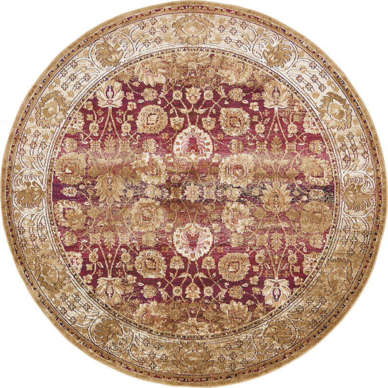 Charleston Elegance Collection Area Rug -  Kiawah Round Red  lifestyle 3