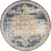 Coastal Manor Collection Area Rug -  Pelican Round Dark Blue  lifestyle 22