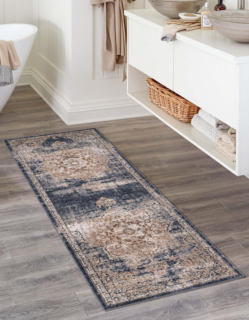 Coastal Manor Collection Area Rug -  Pelican Runner Dark Blue  lifestyle 42