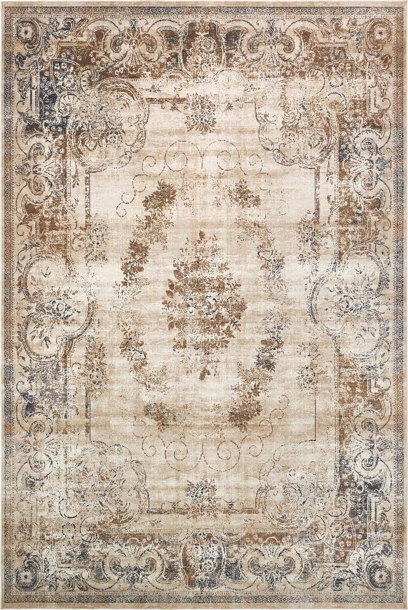 Coastal Manor Collection Area Rug -  Pierpoint Rectangle Blue Cream Main