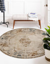 Coastal Manor Collection Area Rug -  Pierpoint Round Blue Cream  lifestyle 18