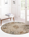 Coastal Manor Collection Area Rug -  Pierpoint Round Blue Cream  lifestyle 21