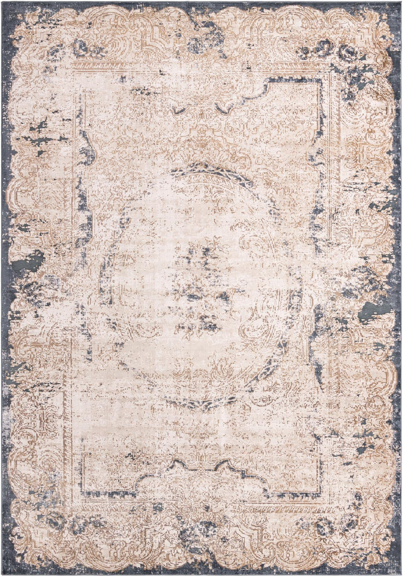 Coastal Manor Collection Area Rug -  Tidewater Rectangle Cream Main