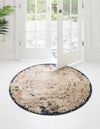 Coastal Manor Collection Area Rug -  Tidewater Round Cream  lifestyle 18