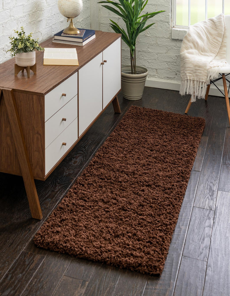 Plush Oasis Collection Area Rug - Serenity (Chocolate Brown) Runner Chocolate Brown  lifestyle 0