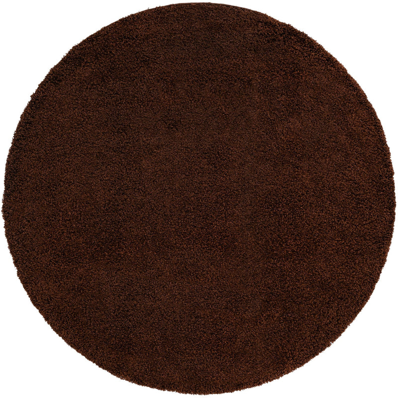 Plush Oasis Collection Area Rug - Serenity (Chocolate Brown) Round Chocolate Brown Main