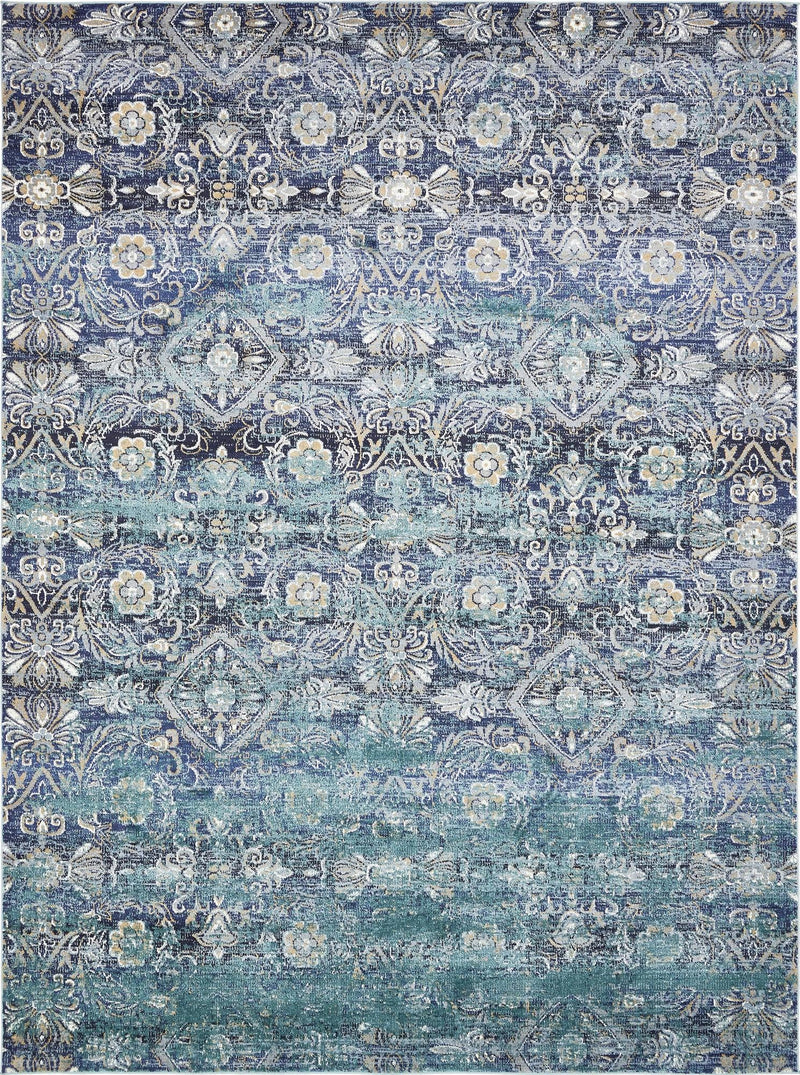 Charleston Elegance Collection Area Rug -  Magnolia Rectangle Teal Main