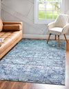 Charleston Elegance Collection Area Rug -  Magnolia Rectangle Teal  lifestyle 2