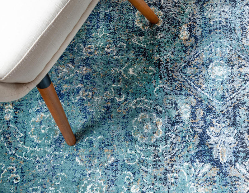 Charleston Elegance Collection Area Rug -  Magnolia Rectangle Teal  lifestyle 6